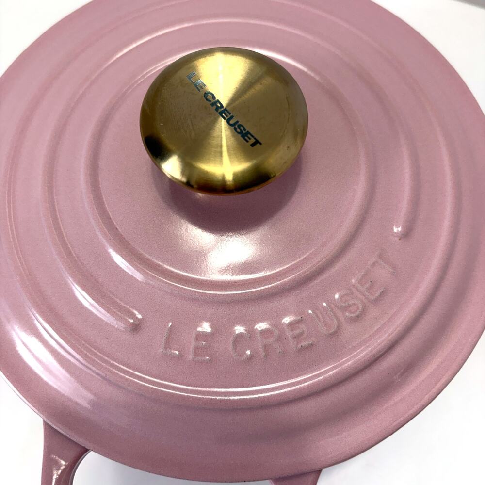 Le Creuset Cocotte Ronde 18cm Shell Pink Light Gold Knob 1.8L Made in France - Picture 6 of 10